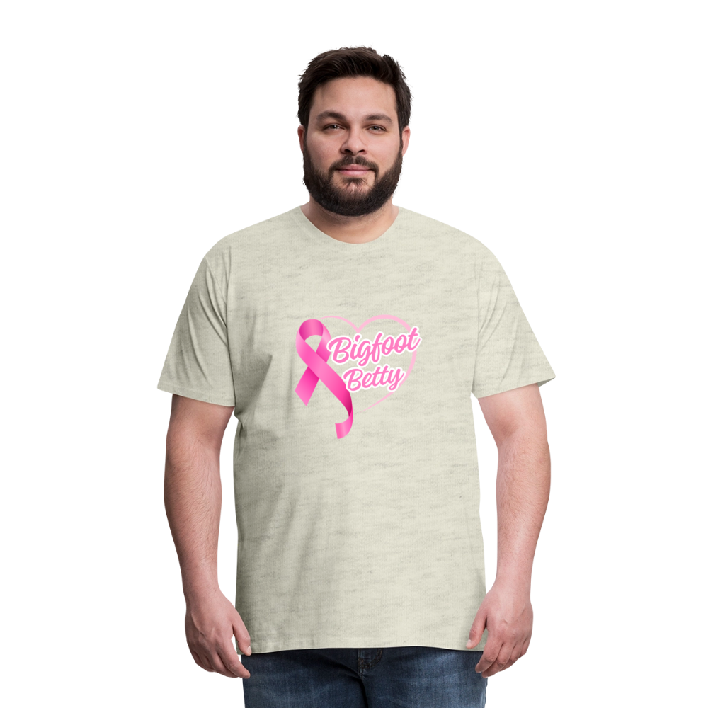 Men's Premium T-Shirt -BFB Pink Ribbon - heather oatmeal