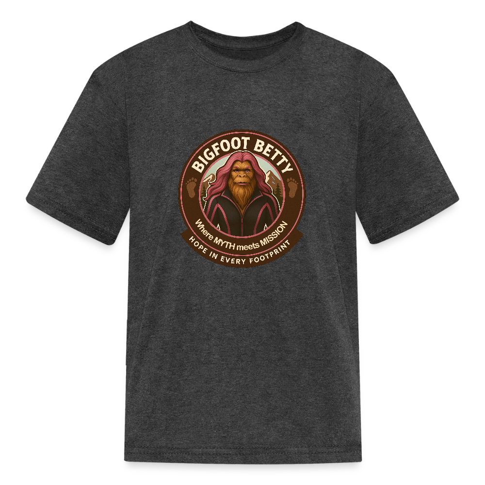 Kids' T-Shirt - Hope in Every Footprint (RETRO) - heather black