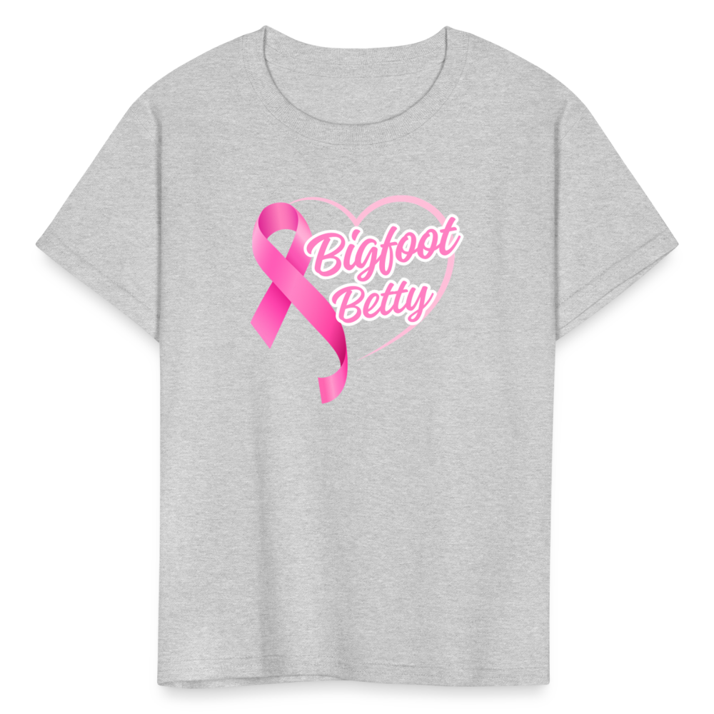 Kids' T-Shirt - BFB Pink Ribbon - heather gray
