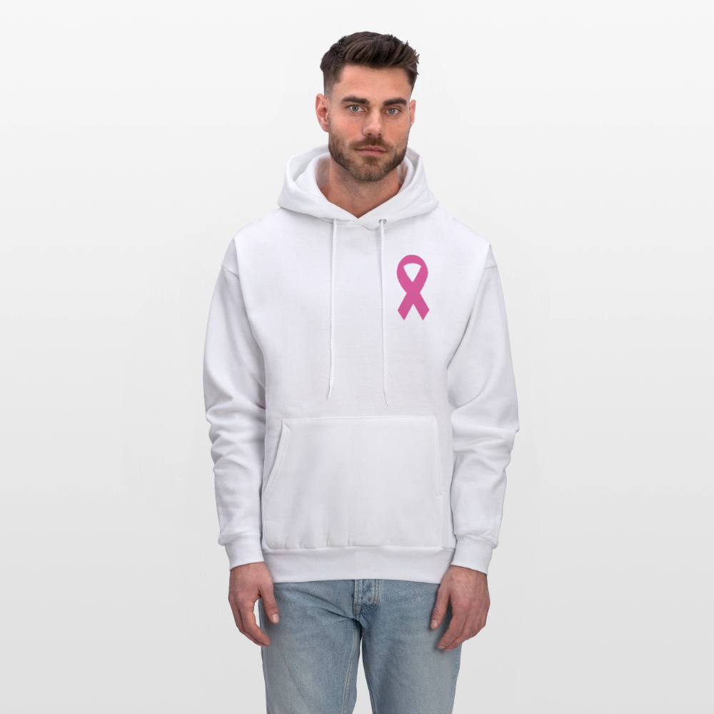 Men's Hoodie - I Believe In Her (RETRO) PINK RIBBON - white