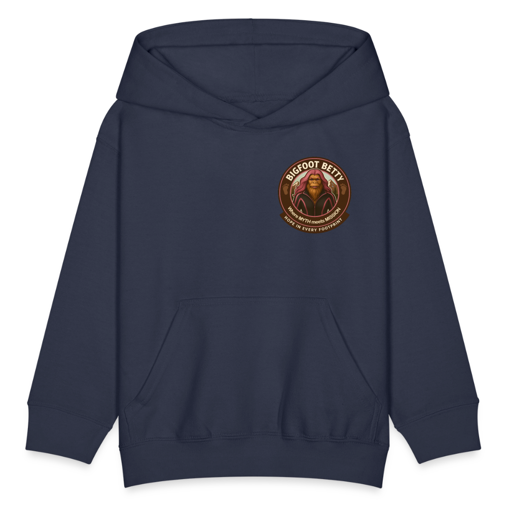 Kids' Hoodie - Hope in Every Footprint (F/B) (RETRO) - navy