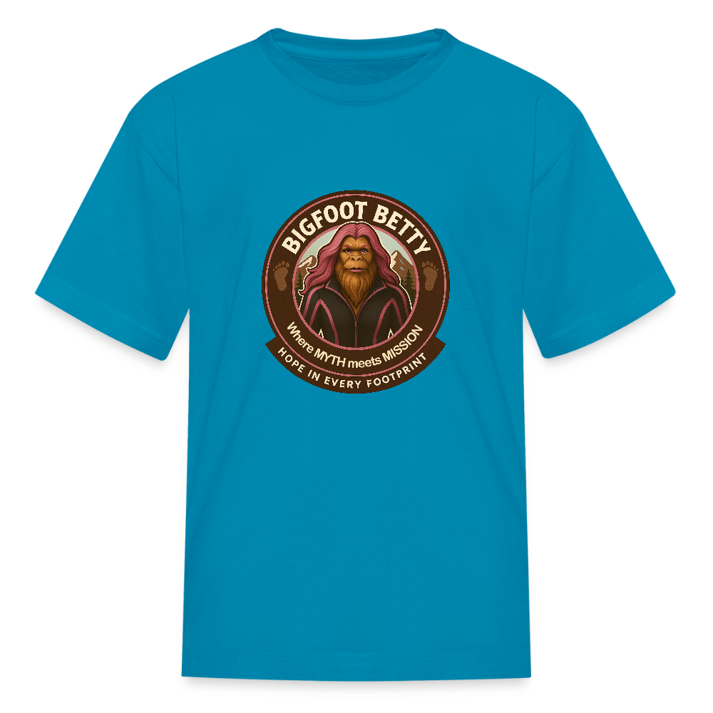Kids' T-Shirt - Hope in Every Footprint (RETRO) - turquoise