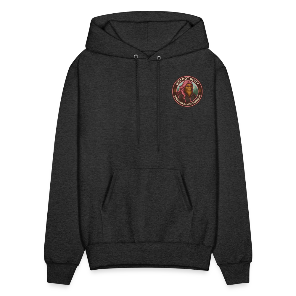 Men's Hoodie - Where Myth Meets Mission (F/B) (RETRO) - charcoal grey