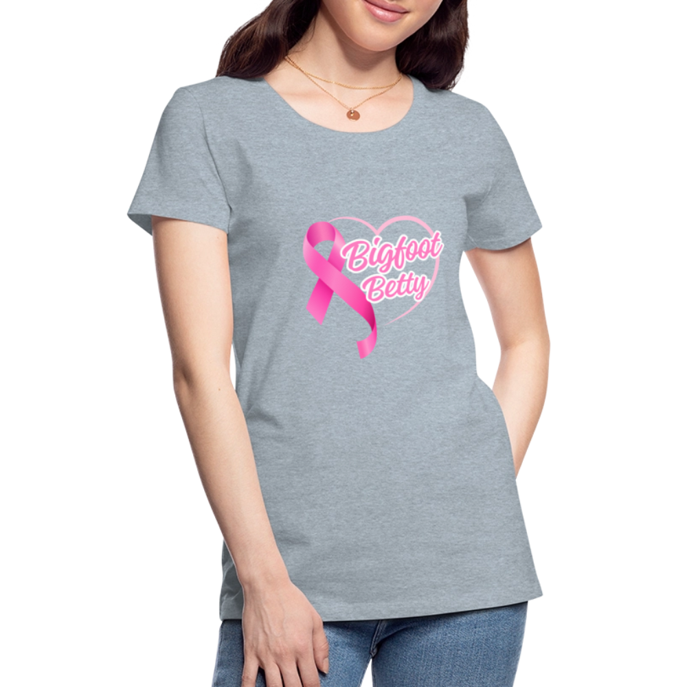 Women’s Premium T-Shirt - BFB Pink Ribbon - heather ice blue