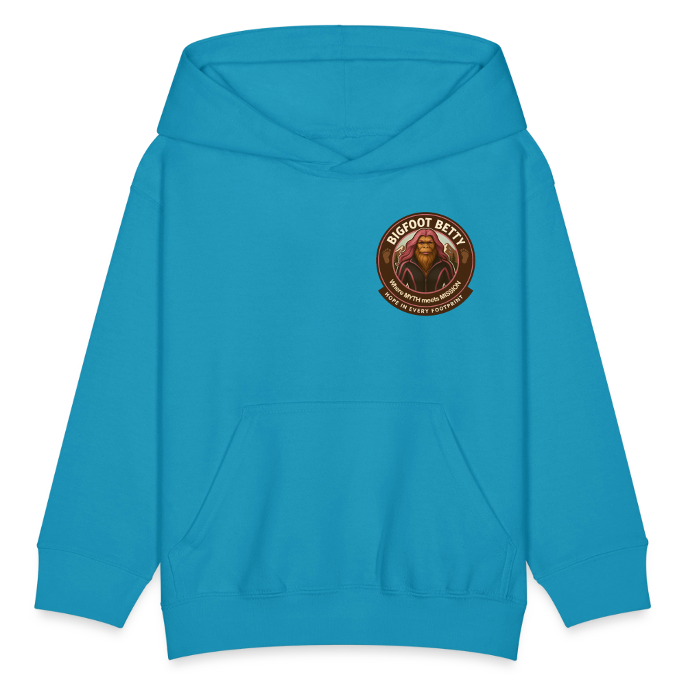 Kids' Hoodie - Hope in Every Footprint (F/B) (RETRO) - turquoise