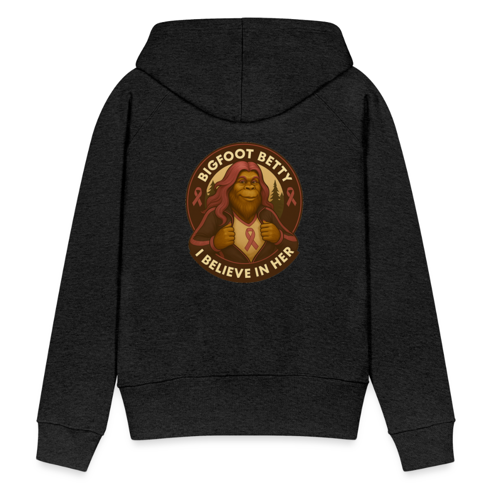 Women’s Premium Hoodie - I Believe In Her (F/B) (RETRO) PINK RIBBON - charcoal grey