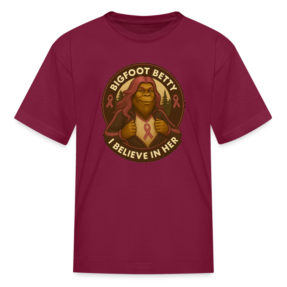 Kids' T-Shirt -I Believe In Her (RETRO) - burgundy