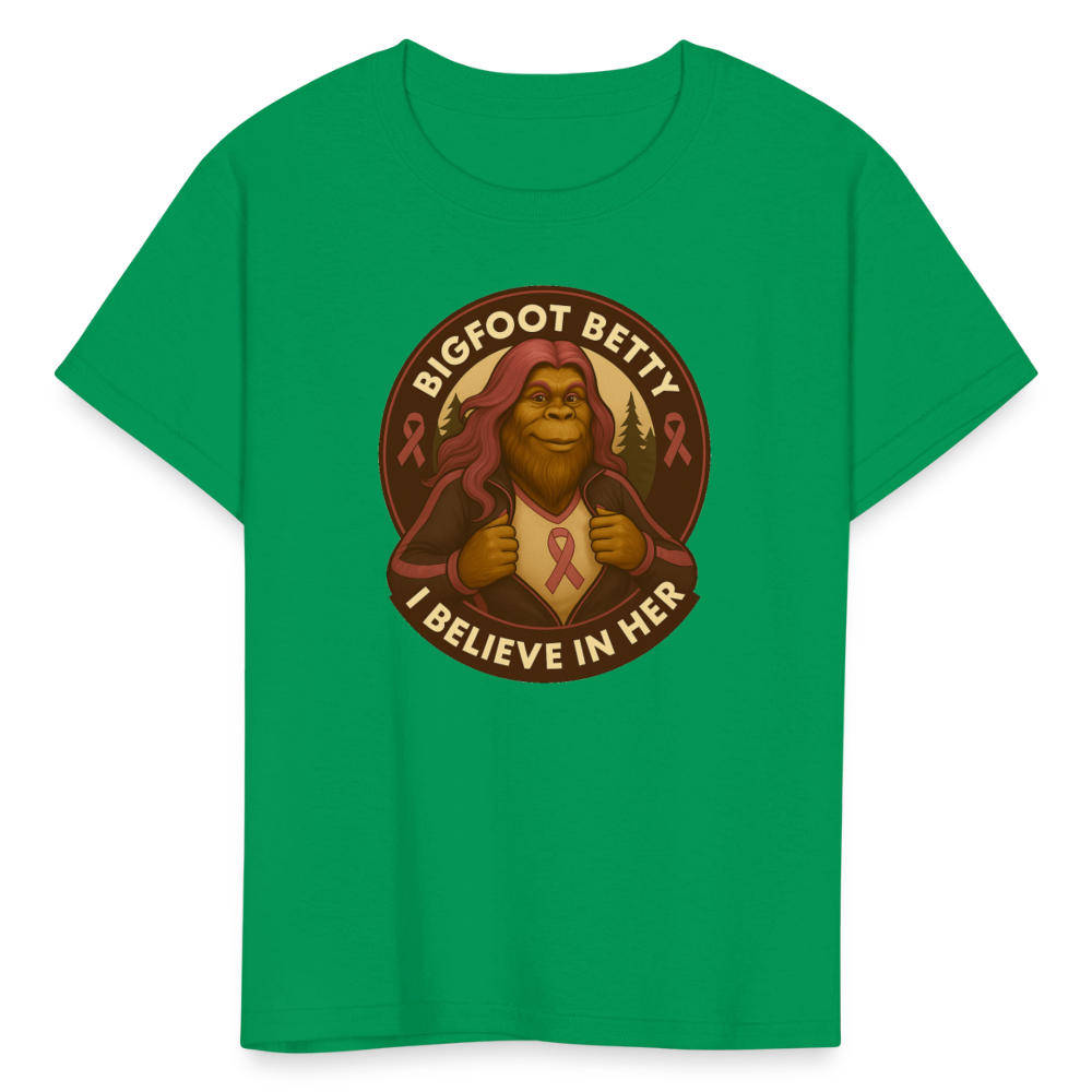 Kids' T-Shirt -I Believe In Her (RETRO) - kelly green