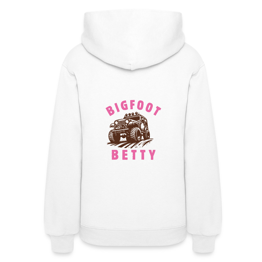 Women's Hoodie - BIGFOOT BETTY - JEEP - PINK RIBBON - white
