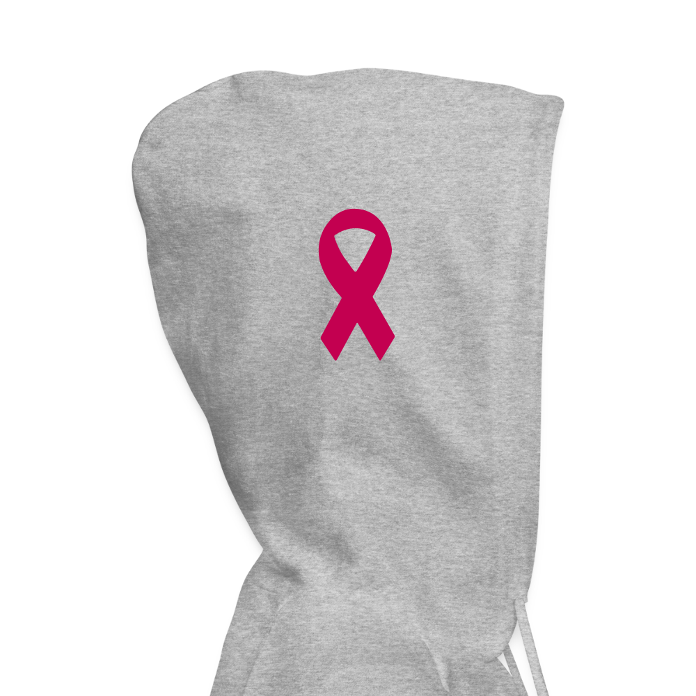 Women's Hoodie - BIGFOOT BETTY HEART - JEEP - PINK RIBBON - heather gray