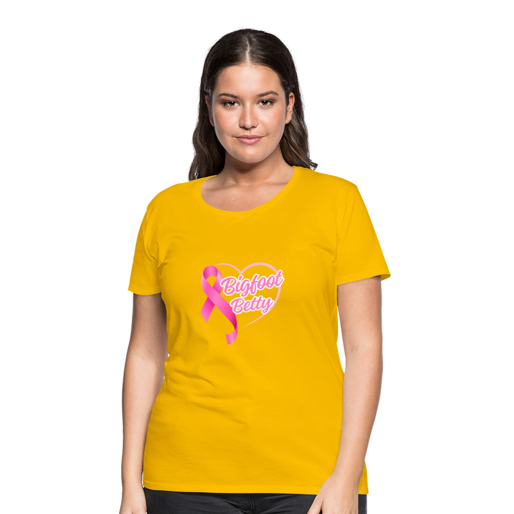 Women’s Premium T-Shirt - BFB Pink Ribbon - sun yellow