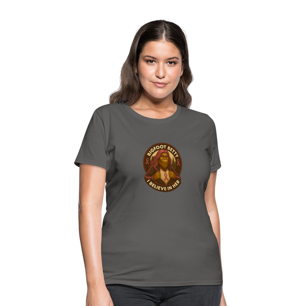 Women's T-Shirt - I Believe In Her (RETRO) - charcoal