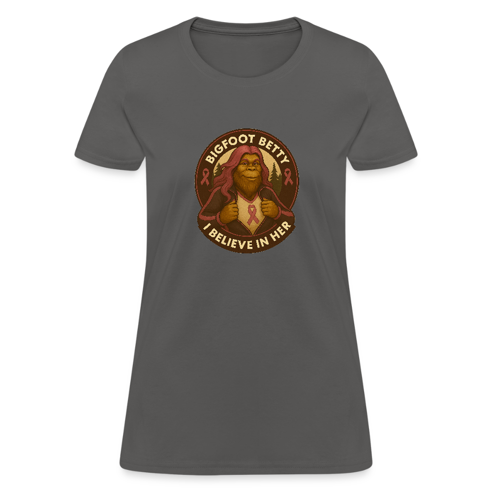 Women's T-Shirt - I Believe In Her (RETRO) - charcoal