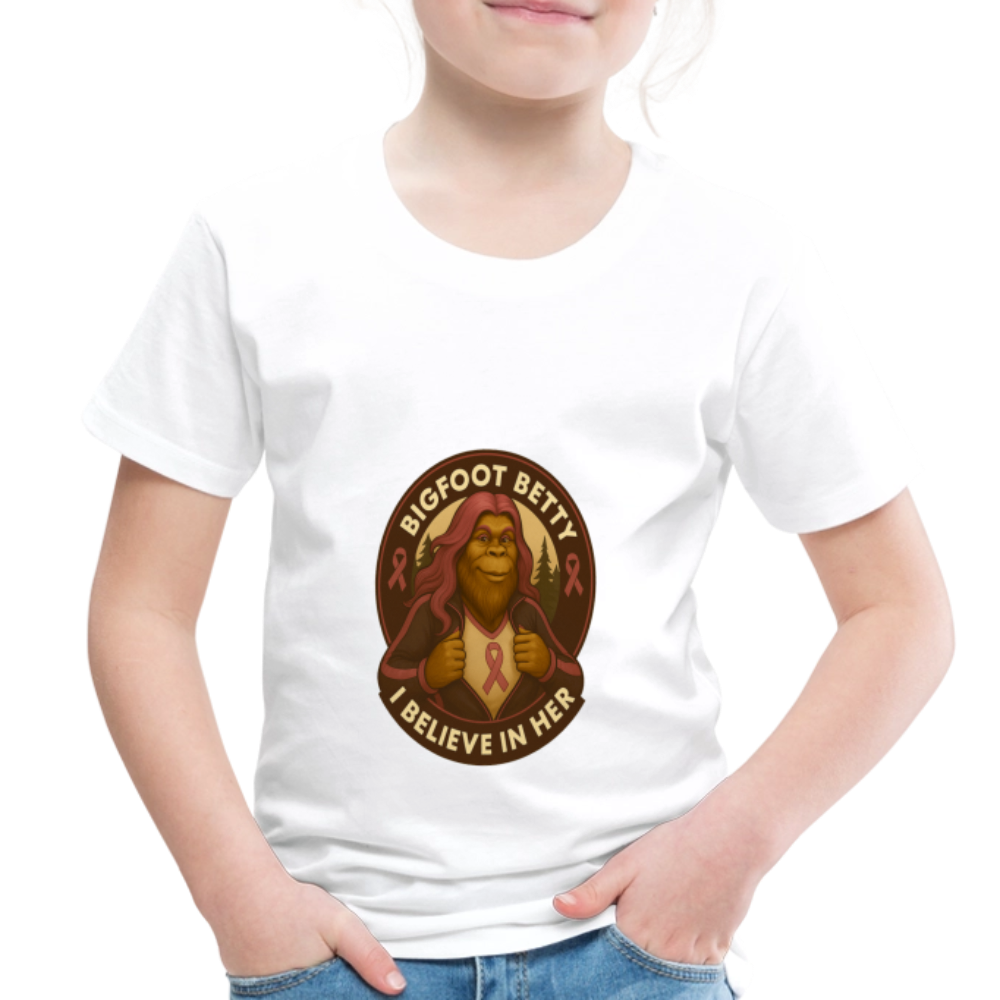 Toddler Premium T-Shirt - I Believe In Her  (RETRO) - white
