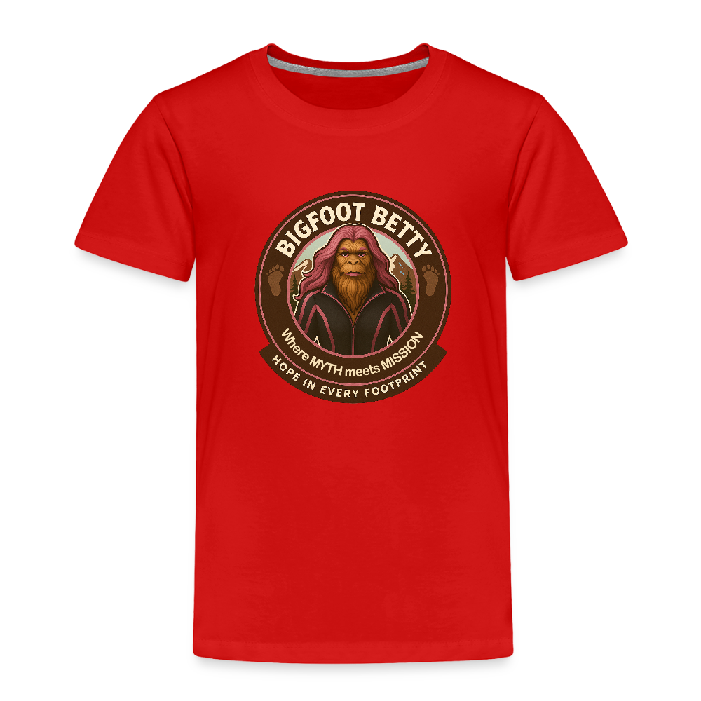 Toddler Premium T-Shirt - Hope in Every Footprint (RETRO) - red