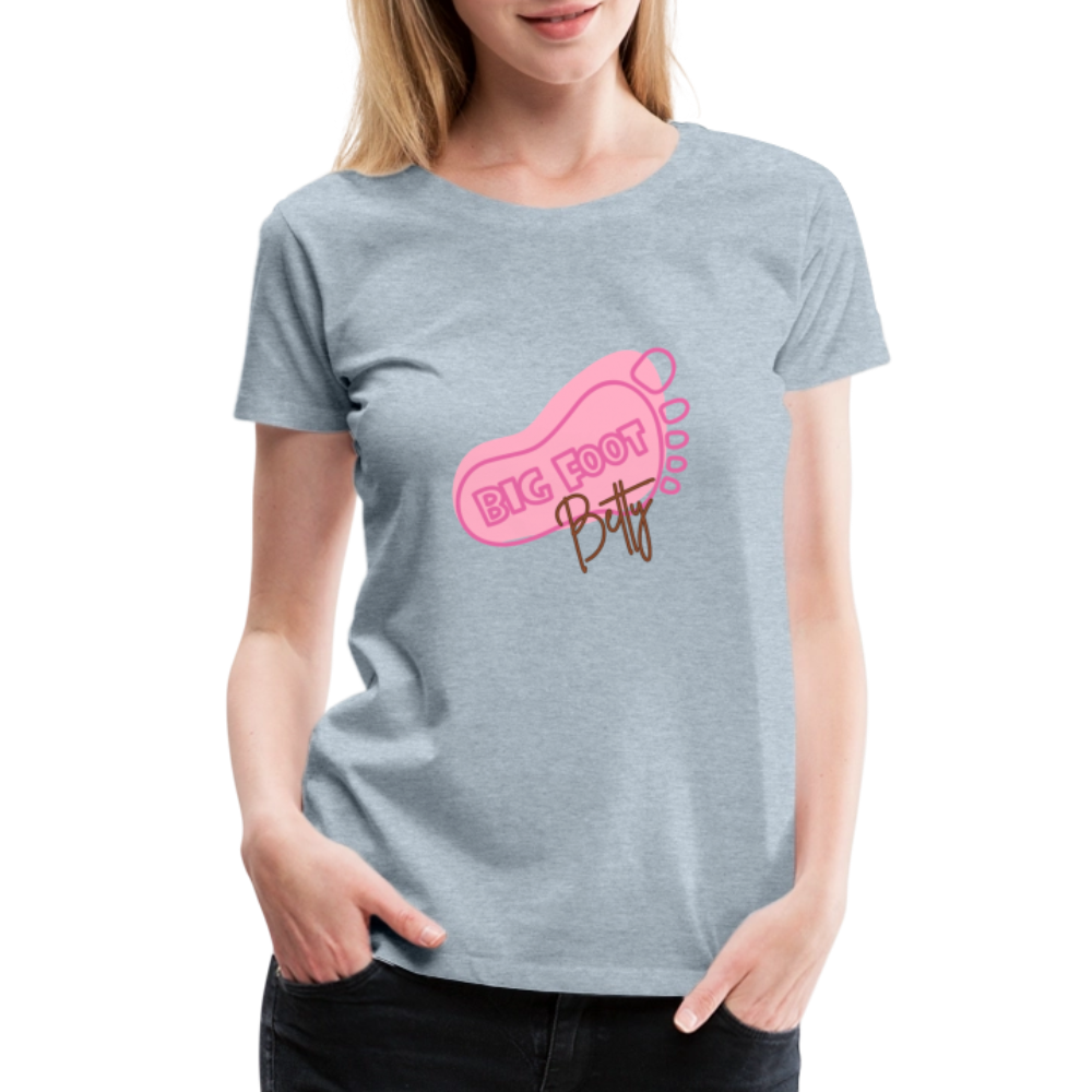 Women’s Premium T-Shirt - BFB FootPrint - heather ice blue