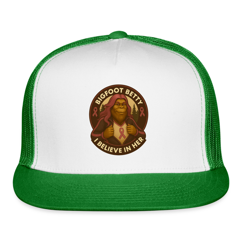 Trucker Hat - I Believe In Her (RETRO) - white/kelly green