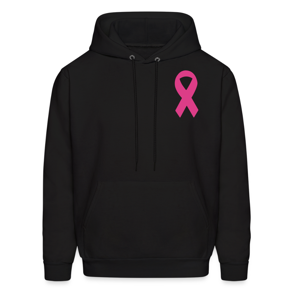 Men's Hoodie - I Believe In Her (RETRO) PINK RIBBON - black
