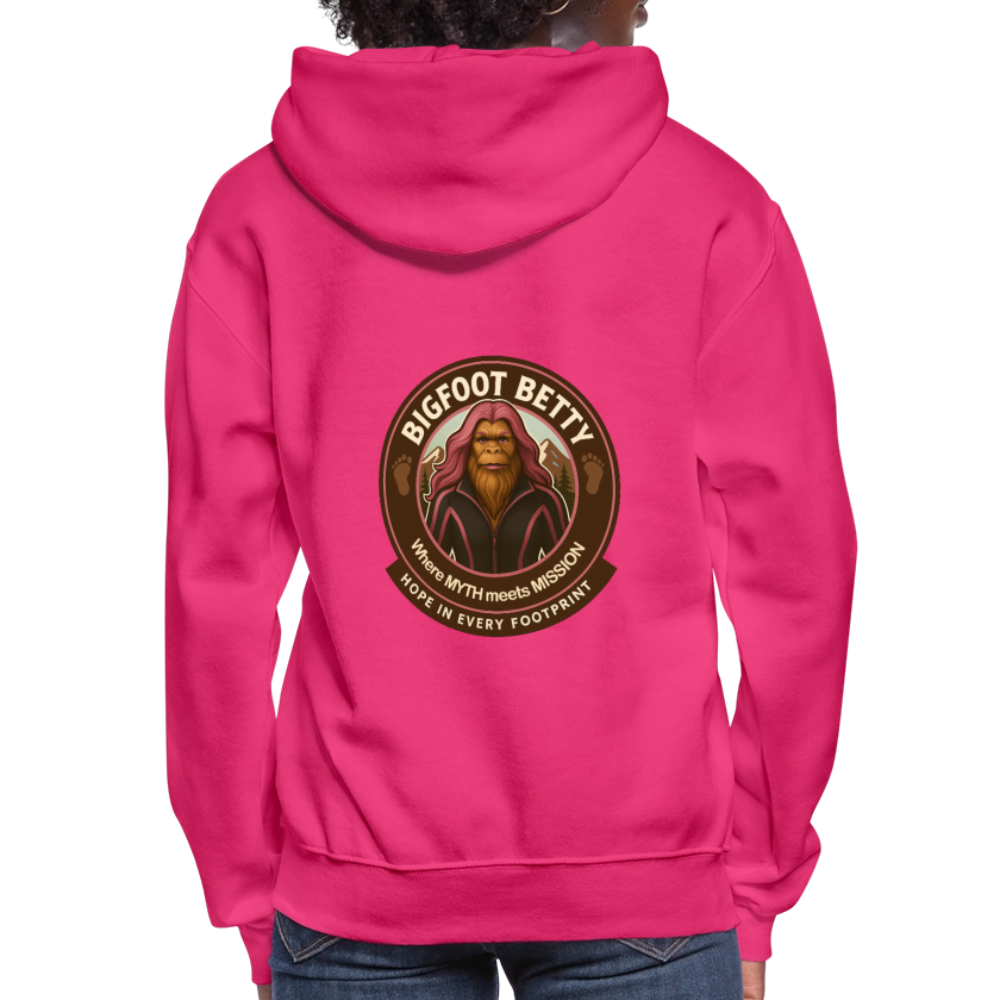 Women's Hoodie - Hope in Every Footprint (RETRO) - fuchsia