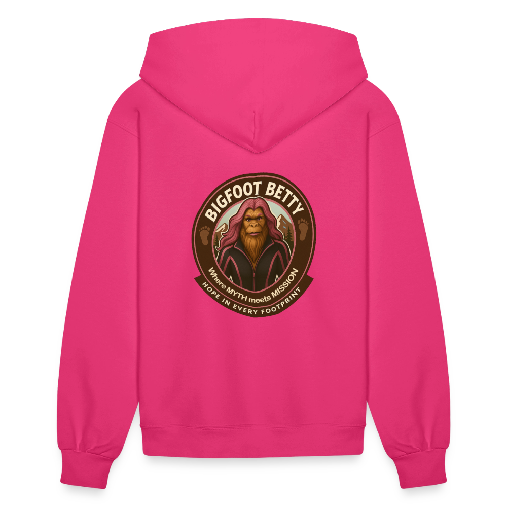 Women's Hoodie - Hope in Every Footprint (RETRO) - fuchsia