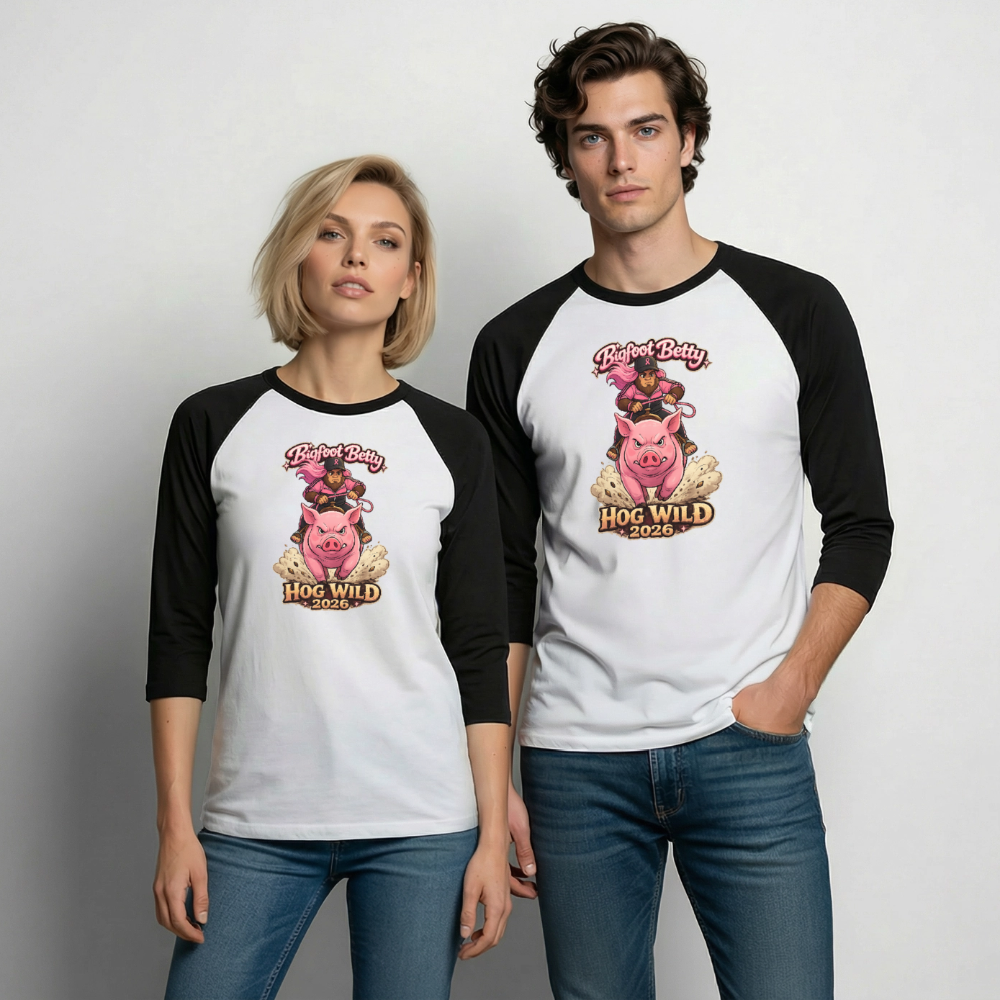 Baseball T-Shirt - BFB Hog Wild - HOG - white/black