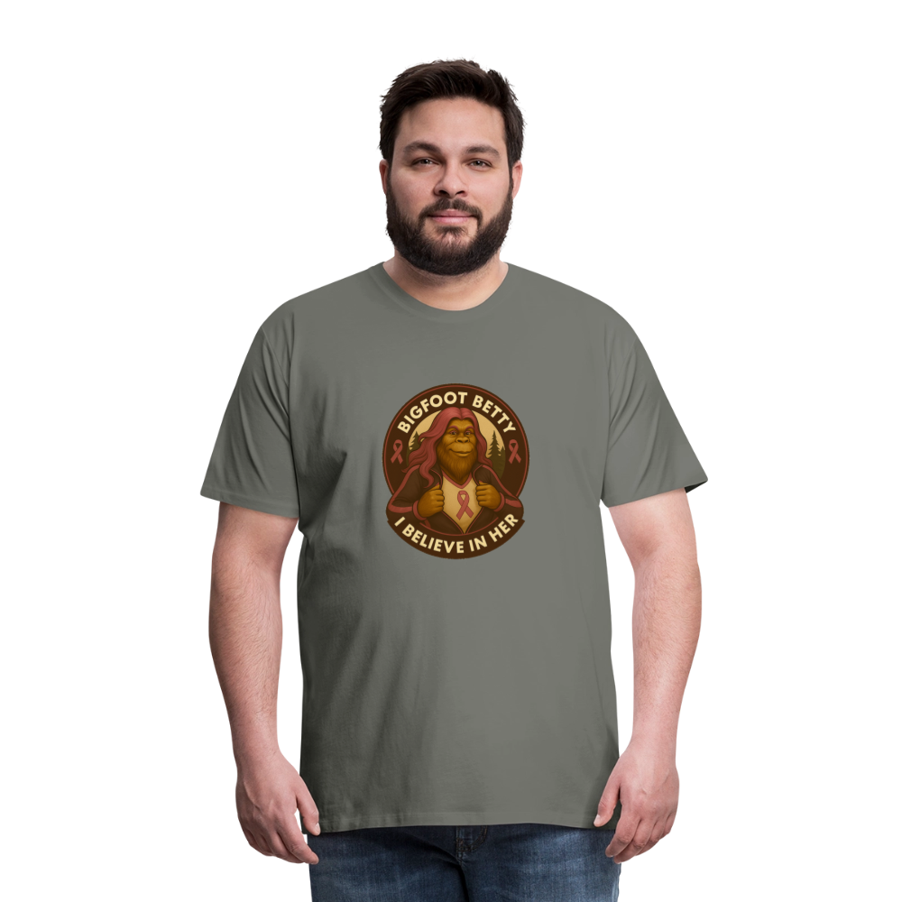 Men's Premium T-Shirt - I Believe In Her (RETRO) - asphalt gray