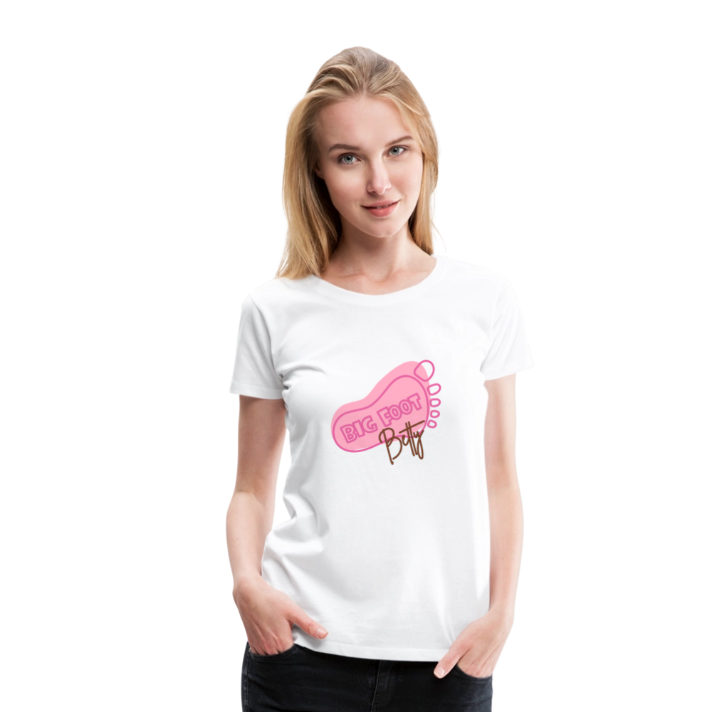 Women’s Premium T-Shirt - BFB FootPrint - white
