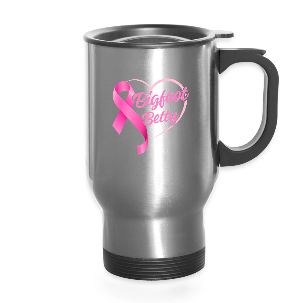 Travel Mug - BFB Pink Ribbon - silver
