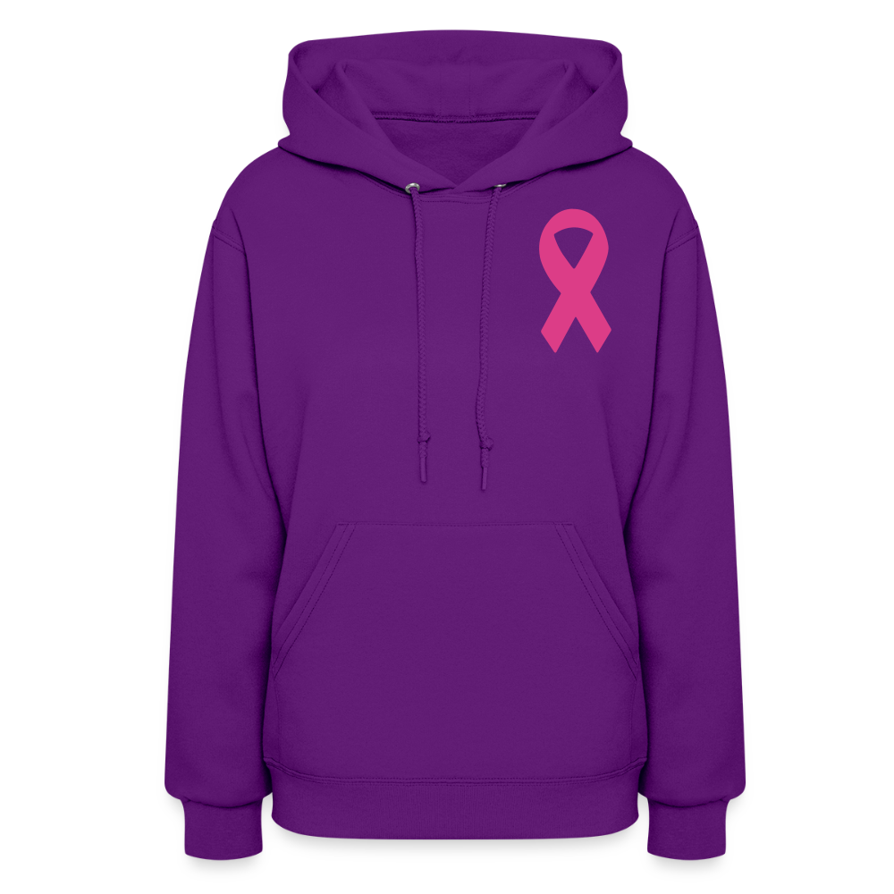 Women's Hoodie - Where Myth Meets Mission (F/B) (RETRO) PINK RIBBON - purple