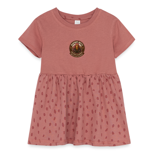 Infant Baby Rib Dress - Hope in Every Footprint (RETRO) - mauve