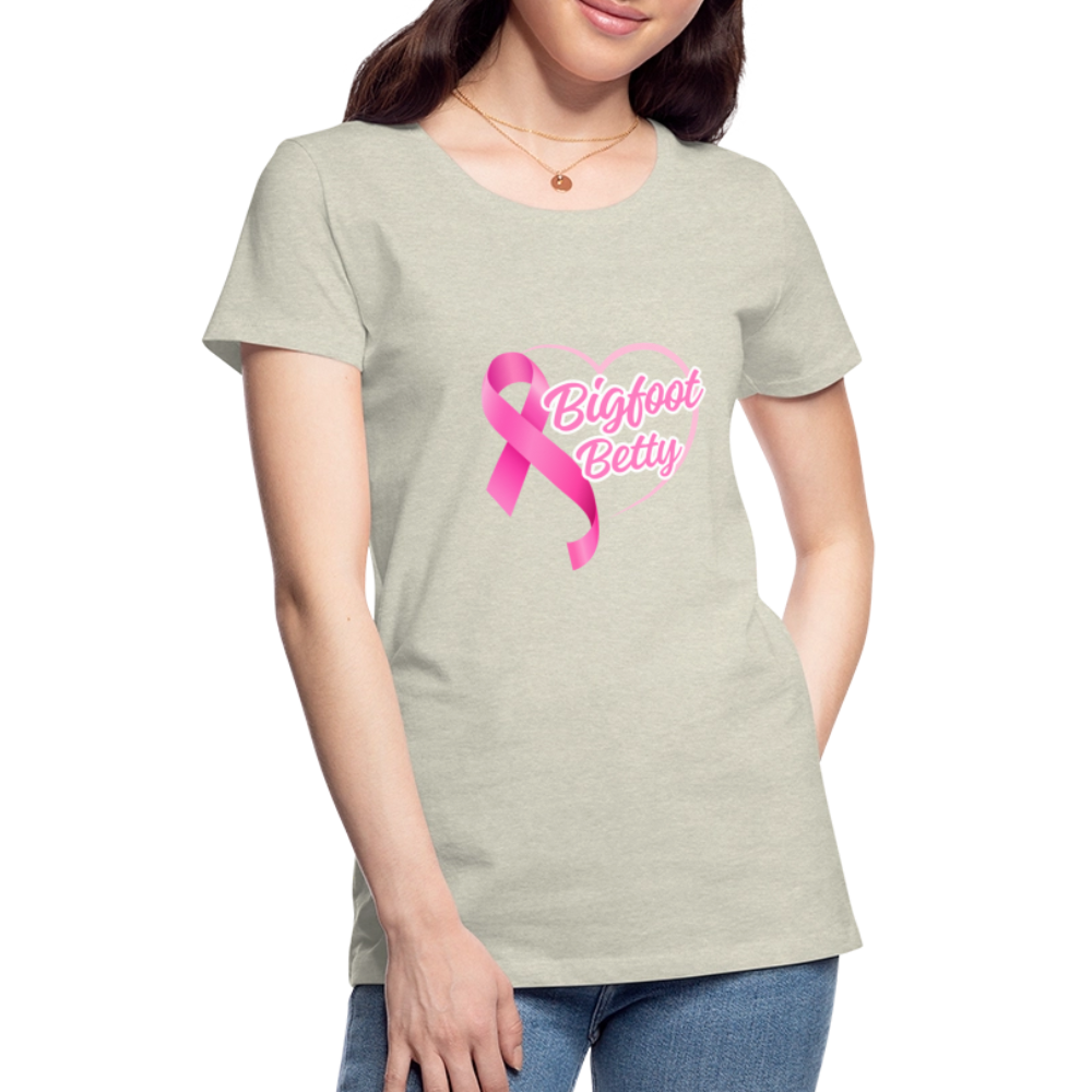 Women’s Premium T-Shirt - BFB Pink Ribbon - heather oatmeal