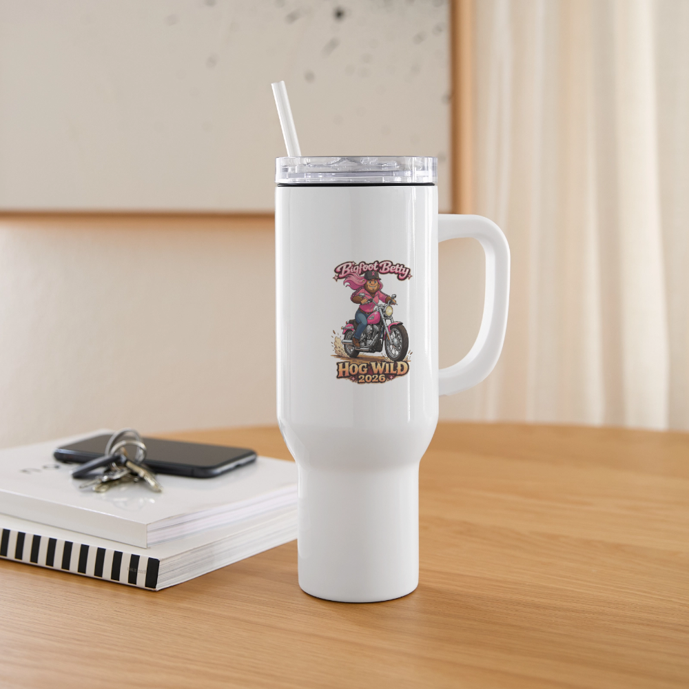 40 oz Travel Tumbler -BFB Hog Wild - MOTORCYCLE - white
