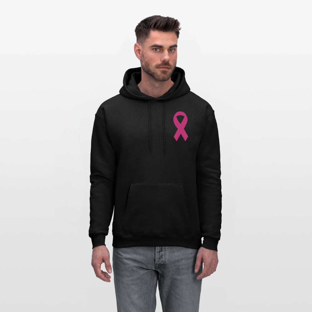 Men's Hoodie - Where Myth Meets Mission (RETRO) PINK RIBBON - black
