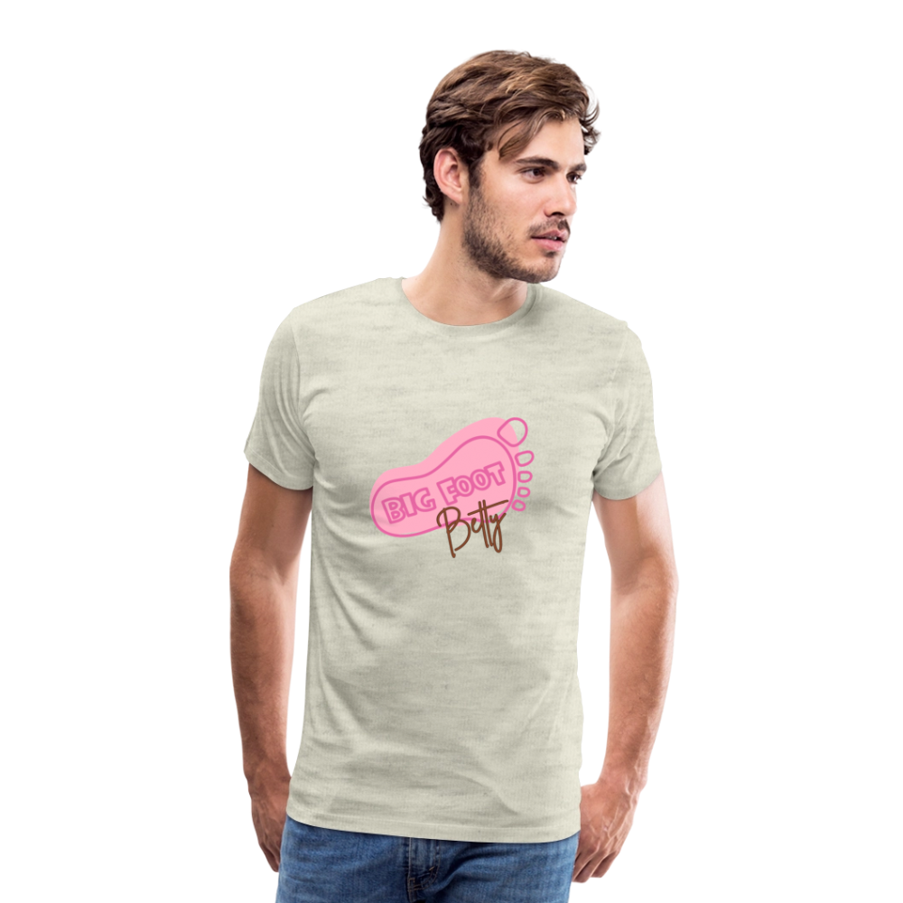 Men's Premium T-Shirt - BFB FootPrint - heather oatmeal