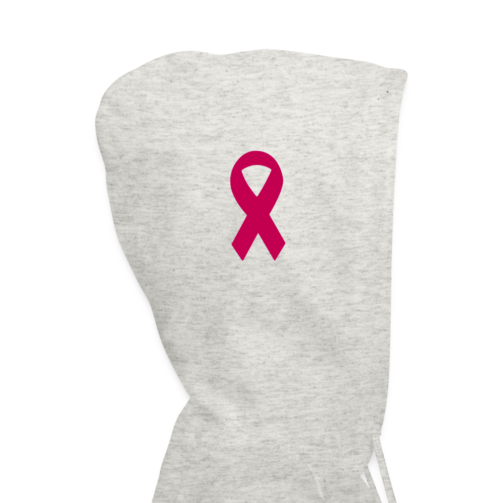 Women's Hoodie - BIGFOOT BETTY HEART - JEEP - PINK RIBBON - heather oatmeal