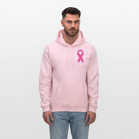 Men's Hoodie - Where Myth Meets Mission (RETRO) PINK RIBBON - pale pink