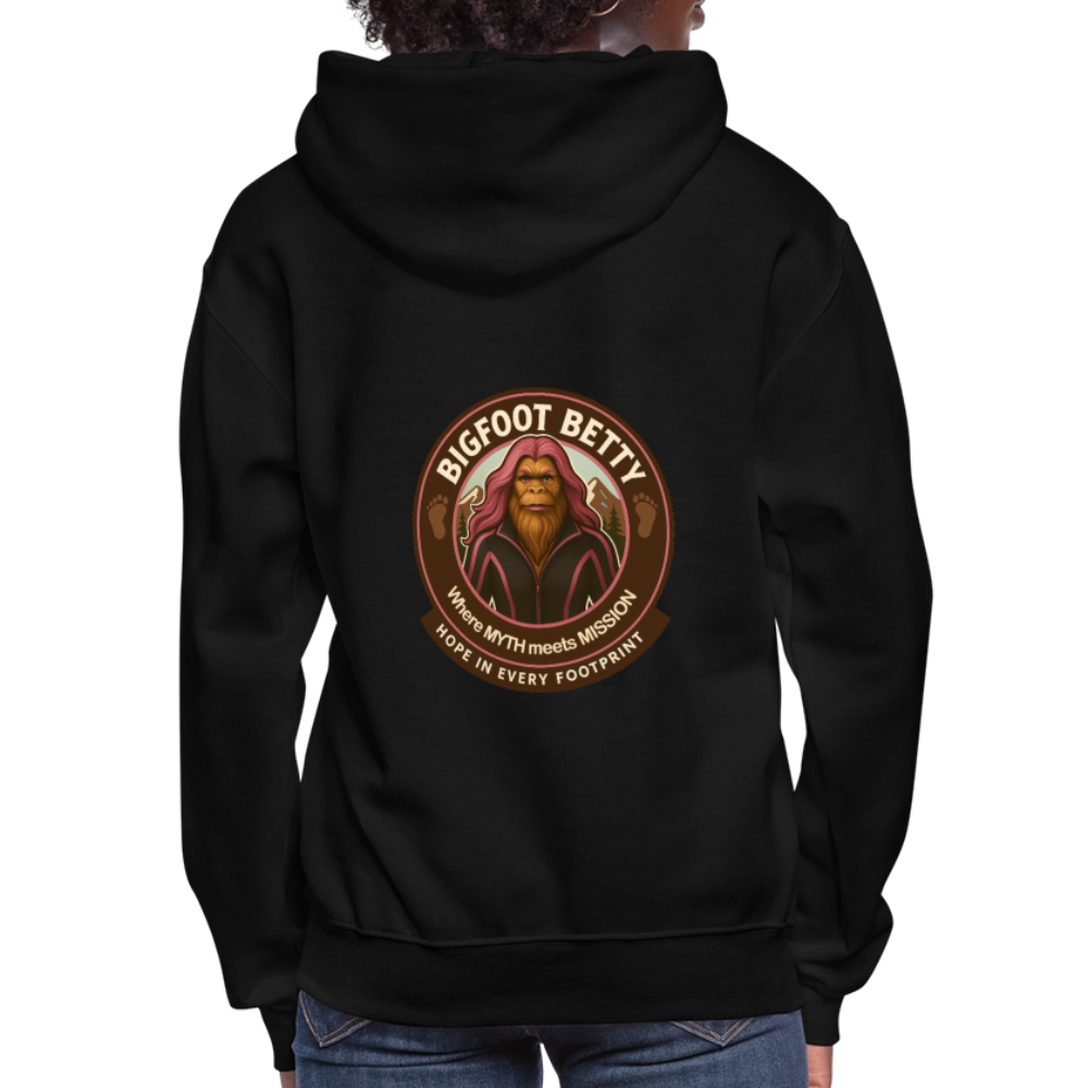 Women's Hoodie - Hope in Every Footprint (RETRO) - black