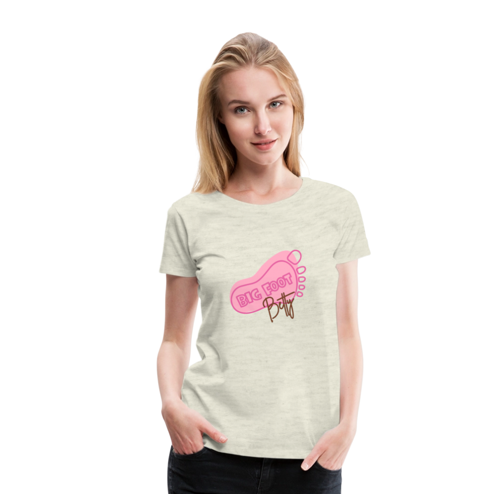 Women’s Premium T-Shirt - BFB FootPrint - heather oatmeal