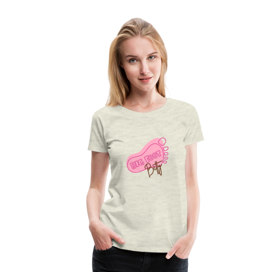 Women’s Premium T-Shirt - BFB FootPrint - heather oatmeal