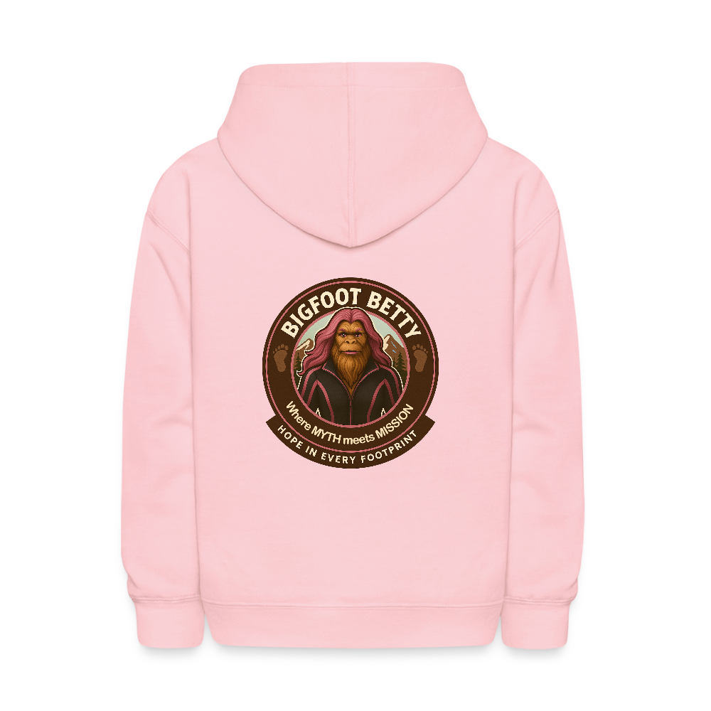 Kids' Hoodie - Hope in Every Footprint (F/B) (RETRO) - pink