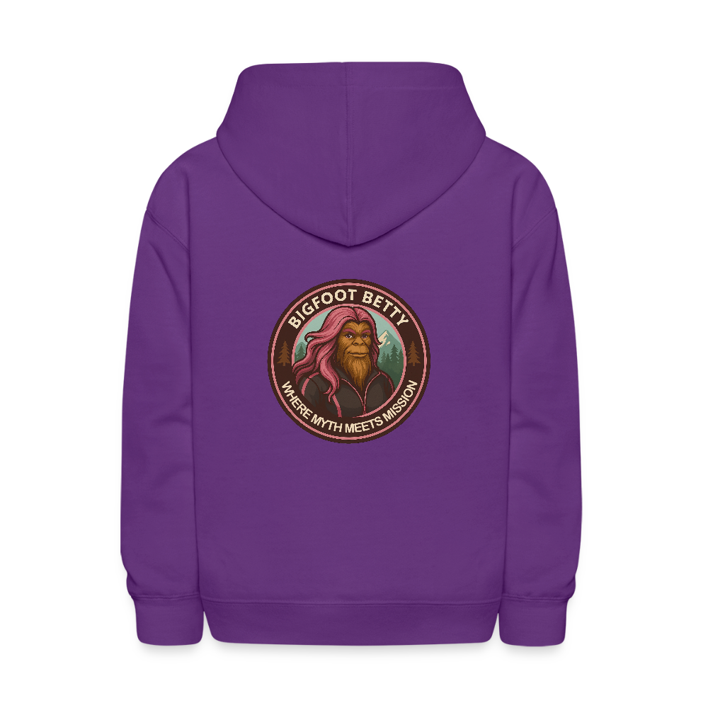 Kids' Hoodie - Where Myth Meets Mission (F/B) (RETRO) - purple