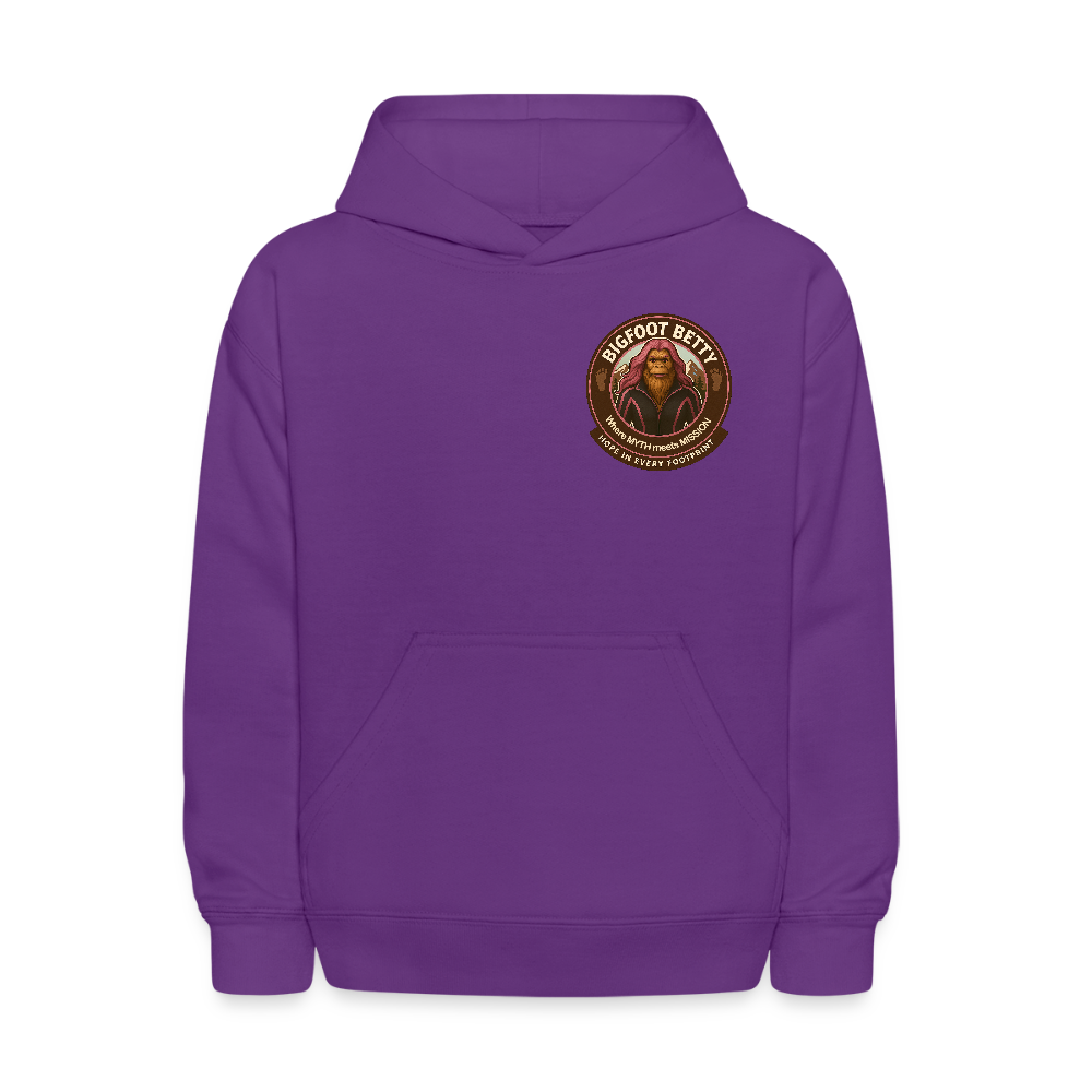 Kids' Hoodie - Hope in Every Footprint (F/B) (RETRO) - purple
