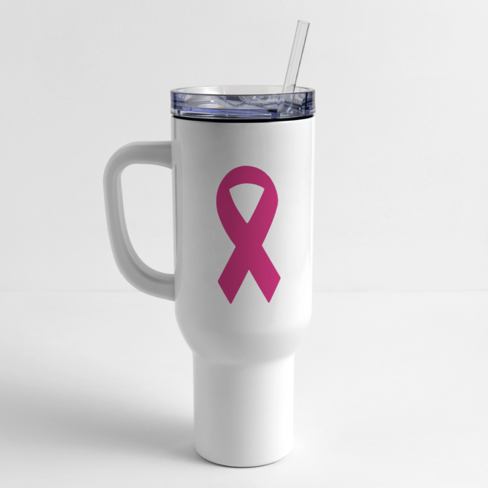 40 oz Travel Tumbler - Where Myth Meets Mission (RETRO) - white