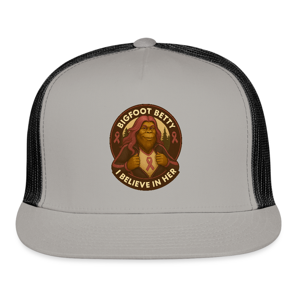 Trucker Hat - I Believe In Her (RETRO) - gray/black
