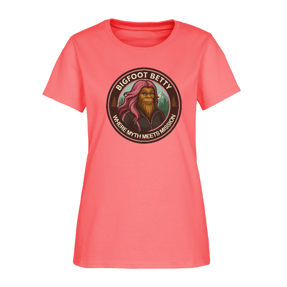 Women's T-Shirt - Where Myth Meets Mission (RETRO) - coral