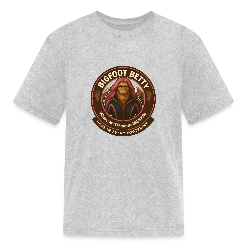 Kids' T-Shirt - Hope in Every Footprint (RETRO) - heather gray