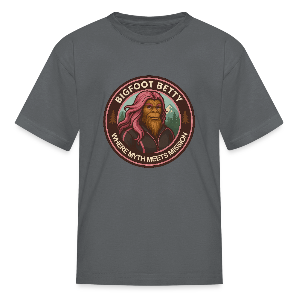 Kids' T-Shirt - Where Myth Meets Mission (RETRO) - charcoal