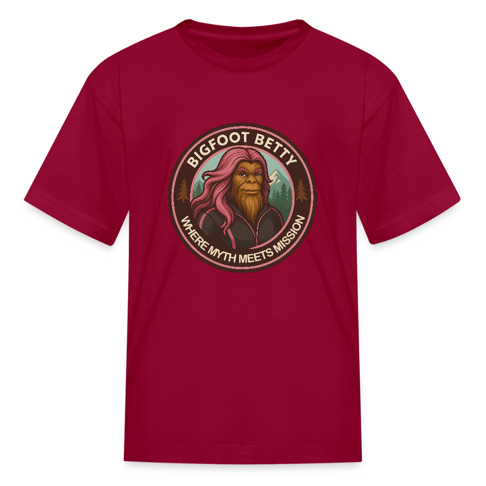 Kids' T-Shirt - Where Myth Meets Mission (RETRO) - dark red