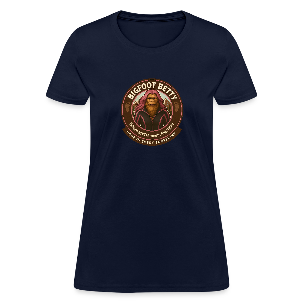 Women's T-Shirt - Hope in Every Footprint (RETRO) - navy