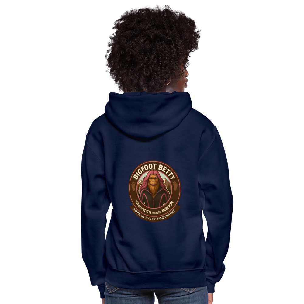 Women's Hoodie - Hope in Every Footprint (RETRO) - navy